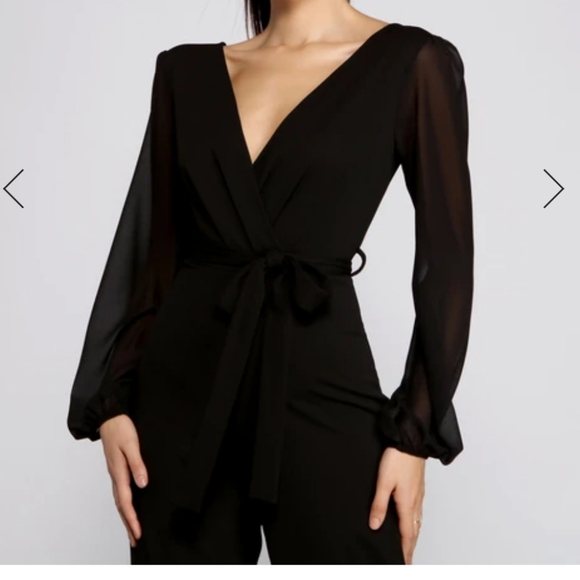 Windsor Pants & Jumpsuits Windsor Posh Tie Waist Jumpsuit Size S35 Poshmark